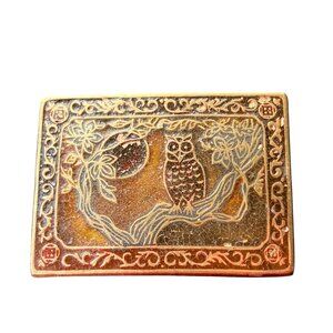Vintage Owl Belt Buckle Owl In The Night On A Branch Under A Moon Made In India